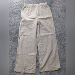 Beige wide leg pants